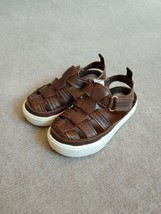 Osh Kosh B’gosh Kale Sandals Toddler Boys Size 6 Brown Machine Washable - £15.82 GBP