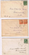 3 Posted Envelopes 1928 To Beamsville Ontario With Stamps - $2.85