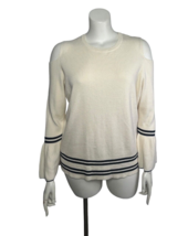 Lane Bryant Sweater Ivory &amp; Navy Striped Women&#39;s 14/16 NEW Cold Shoulder... - $17.88