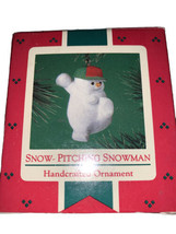Vintage Hallmark Keepsake Ornament Snow-pitching Snowman 1985 - £11.77 GBP