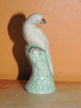 Mud Bird 2.5&quot;+ white marked China Mudman Antique c1910 dove parrot longtail - $42.74