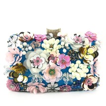 New Fashion Retro Party Evening Bag Women&#39;s Handmade Colorful Flowers Beaded Bag - £79.16 GBP