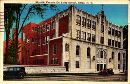 NY Oneida County Utica - St. Francis De Sales School 1937 Postcard Bk67 - £5.43 GBP