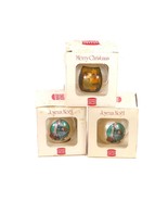 Three boxed Burger King glass Christmas tree ornaments. Norman Rockwell. - £40.82 GBP