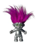 Vintage Russ 5&quot; Silver Space Martian Troll Doll Pink Metallic Hair Lacks... - €14,40 EUR