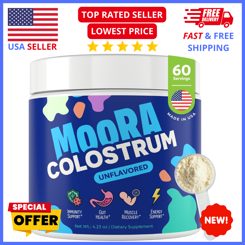 MOORA Grass Fed Colostrum Powder Gut Health, Immune Support, Hair, Skin ... - £21.00 GBP