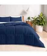 down Alternative Comforter Set - 3-Pieces - All Seasons - Queen, Dark Blue - $1,386.27 MXN