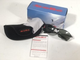 Vintage Bolle High Tail Shiny Gun Polarized Sunglasses Made In Italy - £149.97 GBP
