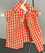 Barbie Picnic Set Blouse 967 Red &amp; White Checkered Vintage 1960s Doll - $9.16