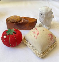 Vintage Sewing Pin Cushion Lot 4 Tomato Owl Shoe Sachet - £14.90 GBP