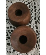 Hallmark Wooden Candle Stick Holders Pair Felt Base - $9.80
