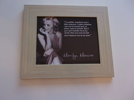 MARILYN MONROE FRAMED PHOTO PRINT QUOTE IM SELFISH BLACK AND WHITE 13.5&quot;... - $24.29