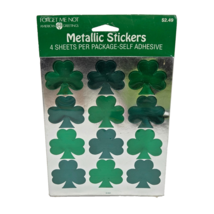 VINTAGE AMERICAN GREETINGS ST PATRICK&#39;S DAY METALLIC CLOVER STICKERS NEW... - $14.25
