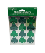 VINTAGE AMERICAN GREETINGS ST PATRICK&#39;S DAY METALLIC CLOVER STICKERS NEW... - $19.48 CAD