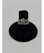 18kt Gold Plated Simulated Diamond Ring Band Set Size 6.5 KG Wedding - $14.84