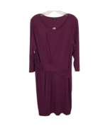 NWT Womens Size XL Talbots Dark Purple Stretch Jersey Midi Dress NEW - £31.52 GBP