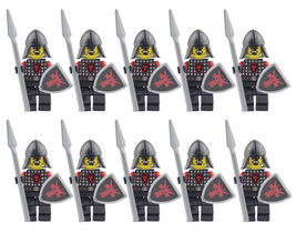 Medieval Castle Kingdom Knights Red Dragon Knights H x10 Minifigures Lot - £14.13 GBP