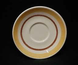 Old Vintage Yellow Star by Taylor Smith TS&amp;T 5-7/8&quot; Saucer Brown &amp; Yellow Bands - $8.90