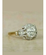 2.30Ct Moissanite Diamond Vintage Bezel Engagement Ring 925 Sterling Silver - $121.07 CAD