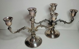 2 SHERIDAN SILVER PLATED CANDLEABRAS - £82.21 GBP
