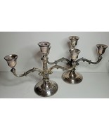 2 SHERIDAN SILVER PLATED CANDLEABRAS - £81.26 GBP