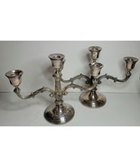 2 SHERIDAN SILVER PLATED CANDLEABRAS - $102.85