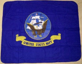 USA Navy Sea Boat Old Style Flag Deluxe Polar Fleece 50&quot;X60&quot; Inch Warm Blanket - £19.07 GBP