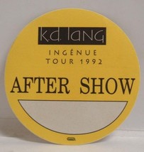 K.D. Lang - Vintage Original Ingenue Tour 1992 Concert Tour Cloth Backstage Pass - £7.86 GBP