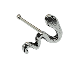 Snake Nose Stud Serpent Reptile 22g (0.6 mm) 925 Sterling Silver Ball End Stud - £5.47 GBP