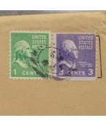 George Washington 1 Cent Green &amp; 3 Cent Thomas Jefferson Purple Stamp Used - £542.04 GBP