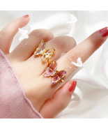 Dazzling Crystal Butterfly Ring - £6.72 GBP