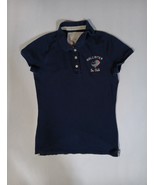 HOLLISTER Juniors Medium 3 Button Stretch Dk Navy Blue Polo Shirt So. Ca... - $340.95 MXN