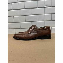 Parraxa Edmonds Brown Leather Square Toe Dress Shoes Men’s Sz 9.5 - £28.41 GBP