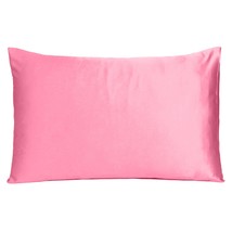 Pink Rose Dreamy Set Of 2 Silky Satin King Pillowcases - £25.55 GBP