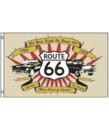 NEW CLASSIC CAR ROUTE 66 3 X 5 FLAG  3x5 highway hwy66 ADVERTISING FL453... - $125.66 MXN