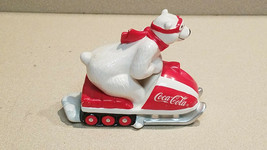 Coca-Cola Polar Bear Figurine Enesco 1995 Winter Sports Snowmobile (NEW) - £7.74 GBP