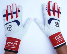 Youth Baseball Batting gloves Velos Sports® Durable Genuine Leather Red/... - $26.99