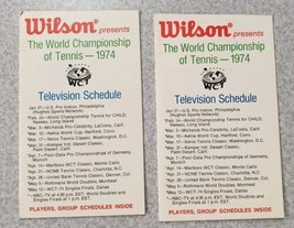 Wilson 1974 World Championship of Tennis Schedules LOT of 2 VINTAGE FREE SHIP - £12.55 GBP