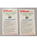 Wilson 1974 World Championship of Tennis Schedules LOT of 2 VINTAGE FREE... - £12.54 GBP