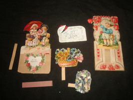  Vintage Antique early 1900s Valentines pop-up torn greeting card lot - £10.24 GBP