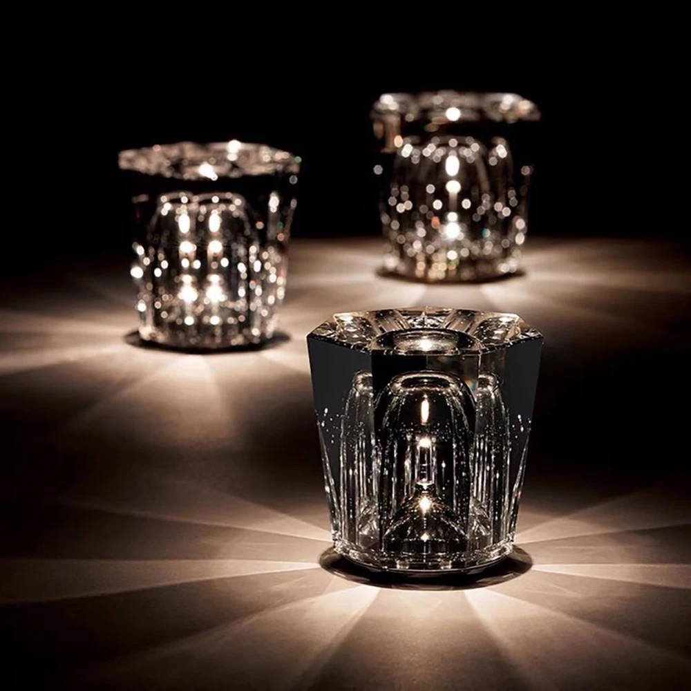 Crystal lamp  diamond LED rechargeable restaurant bar table lamp bedroom... - £36.78 GBP+