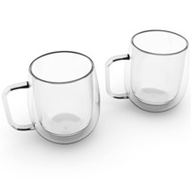 Elle Decor Double Wall Glass Mugs, Set of 2-8-Oz Coffee Mug - £72.63 GBP