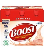12 Bottles BOOST Original Nutritional Drink,*06/25&amp;07/25*Creamy Strawber... - $30.43 CAD