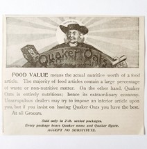 Quaker Oats The World&#39;s Breakfast 1897 Advertisement Victorian Cereal AD... - $27.17 CAD