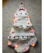 Vintage Handmade Macrame Christmas Tree 35 inch Wall Hanging Lights Mail... - $564.12 MXN