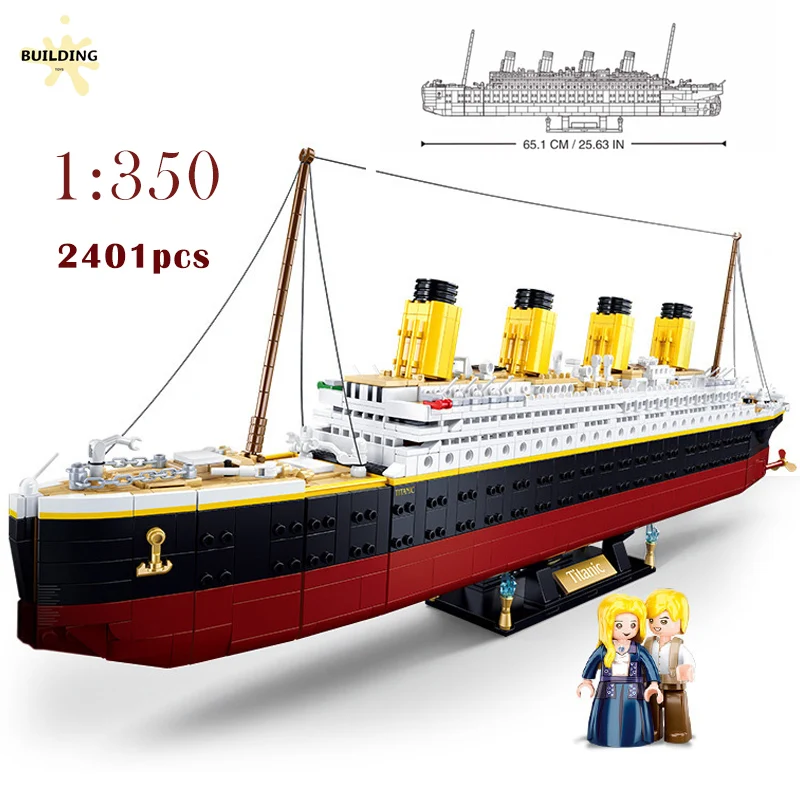 Anic large size cruise ship model moc building blocks city titanic 10294 romantic moive thumb200