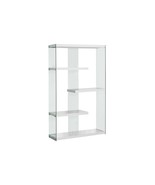 Modern Glossy White 5-Tier Bookshelf Etagere - 60&quot;h Glass Bookcase - $6,820.11 MXN