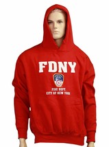 Official FDNY Sweatshirt Hoodie : Red Fire Department New York Shirt Fireman NYC - £27.41 GBP+