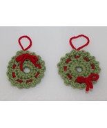 Handmade Crocheted Christmas Wreath Holiday Ornaments - Crochet by Cathy - $5.00