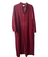 Appleseeds Velvet Housecoat red Womens Xtra Large Full Zip Pockets Grann... - £24.12 GBP